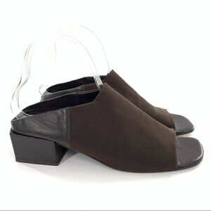 Donald J Pliner heels 8.5 N chocolate leather coastalgranny vintage 90s mules
